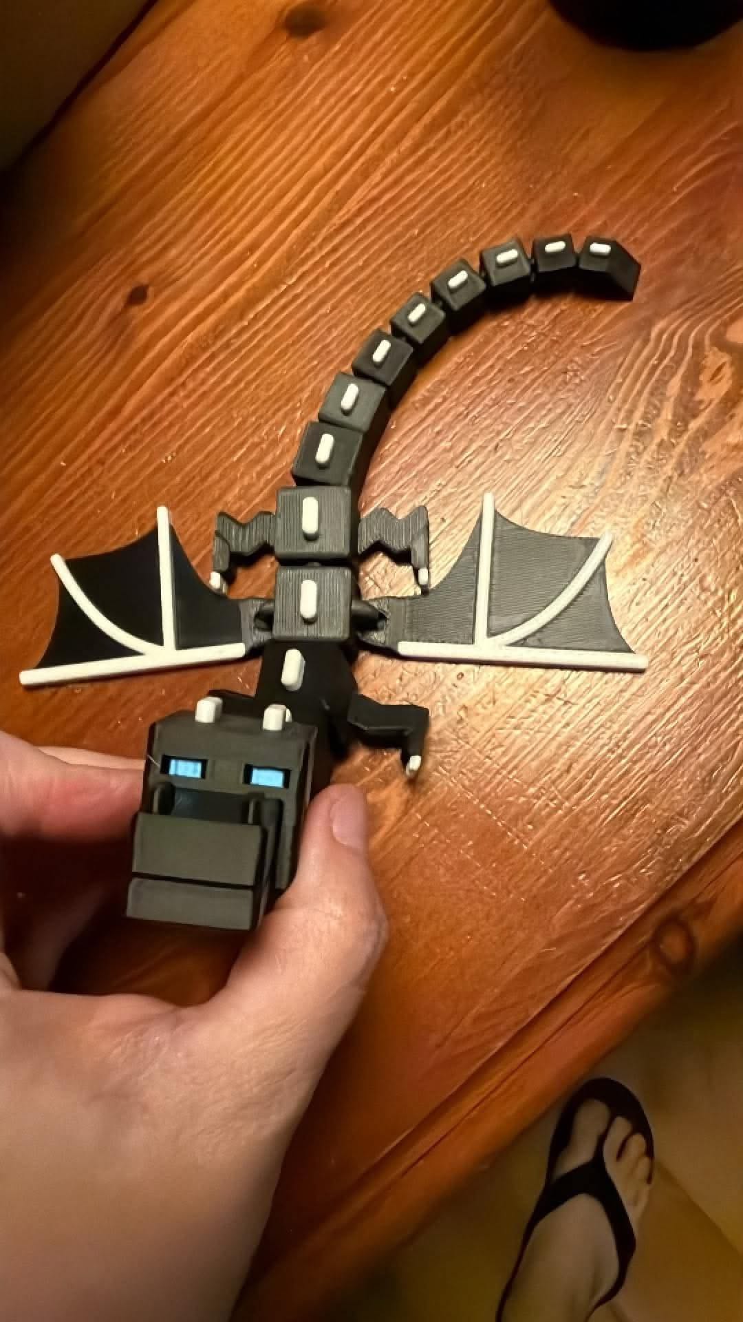Articulated poseable 3D printed dragon figure