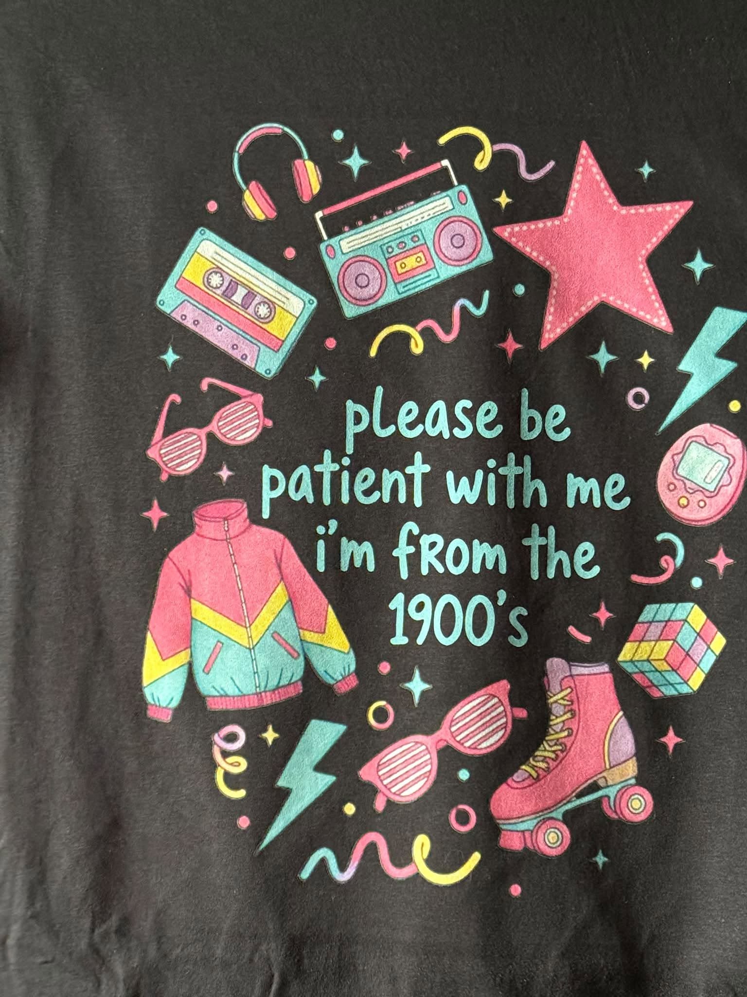 Custom shirt with colorful retro design
