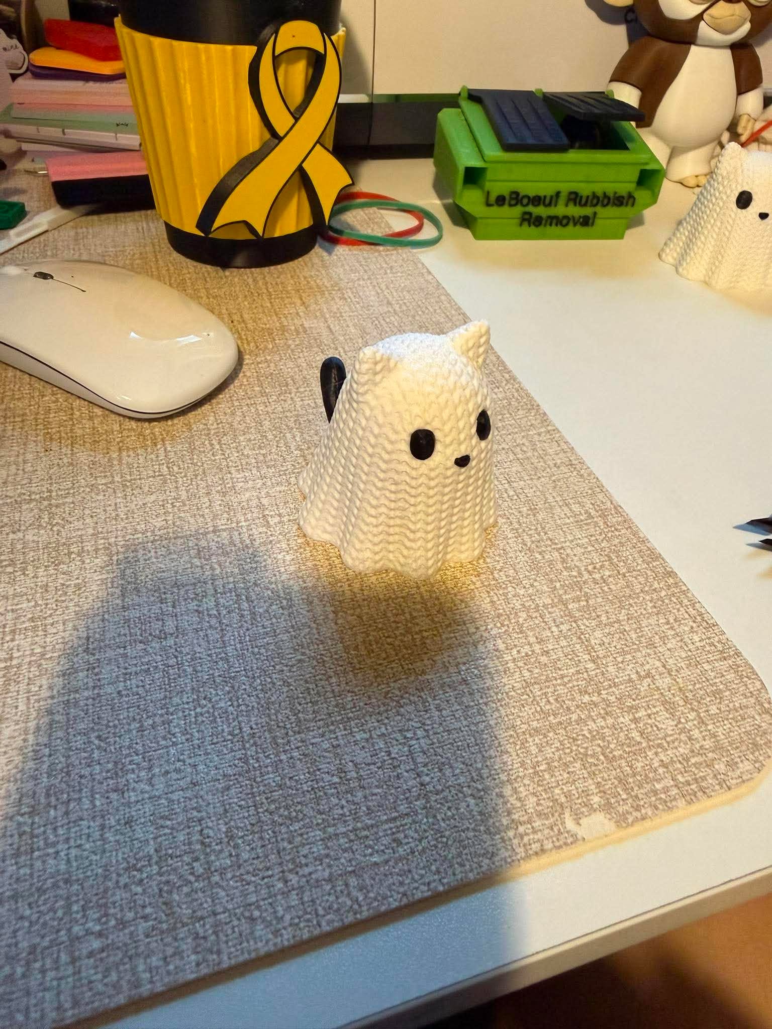 Crochet-style ghost figures