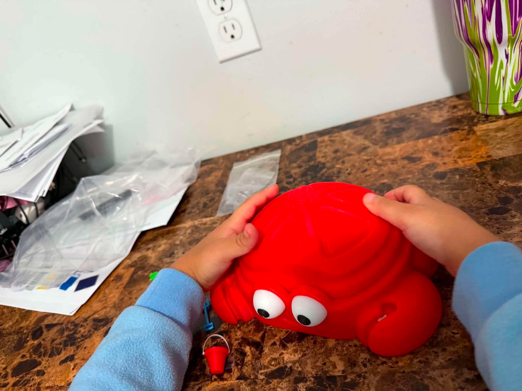 Handmade crab piggy bank