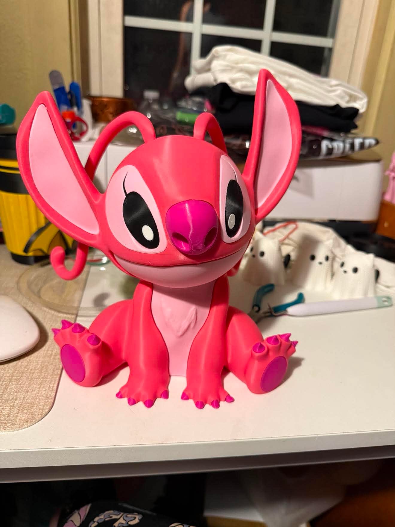 Handmade pink character print